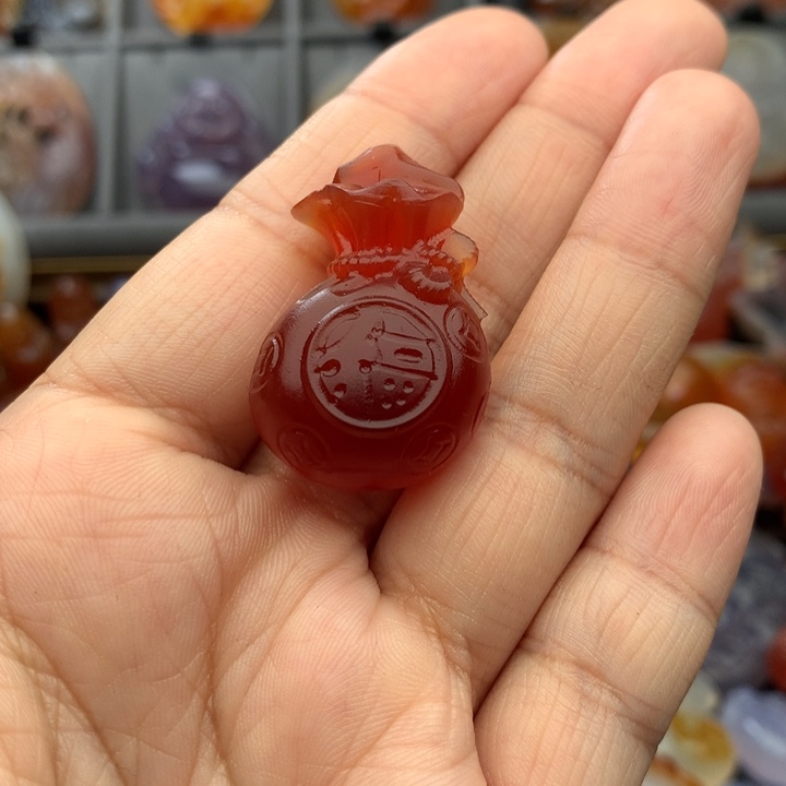 桃***花玛瑙/玉髓未镶嵌颈饰