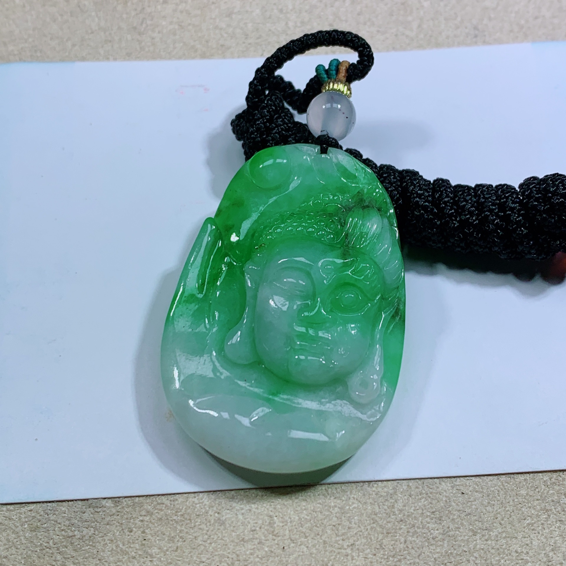 天然A货缅甸翡翠一念之间特色小吊坠，照片左滑看尺寸