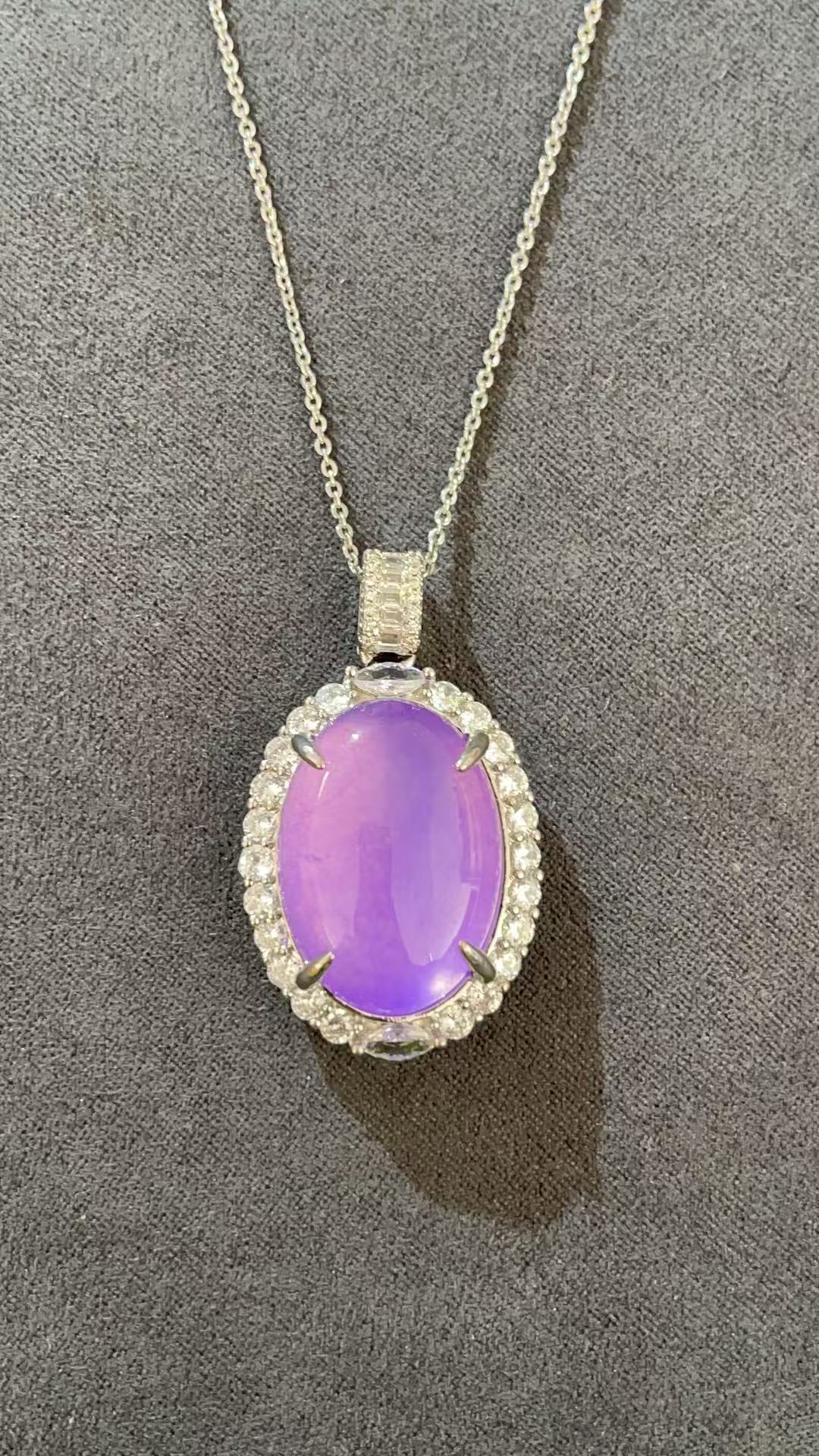 吊坠 福玺甄选紫圆白吊坠7777