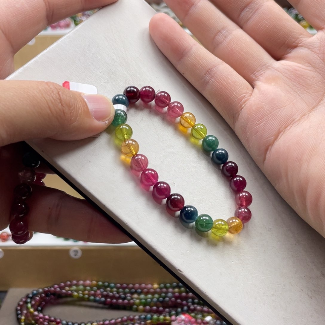 碧玺手串未镶嵌7.5mm.mmmmmmmmmm