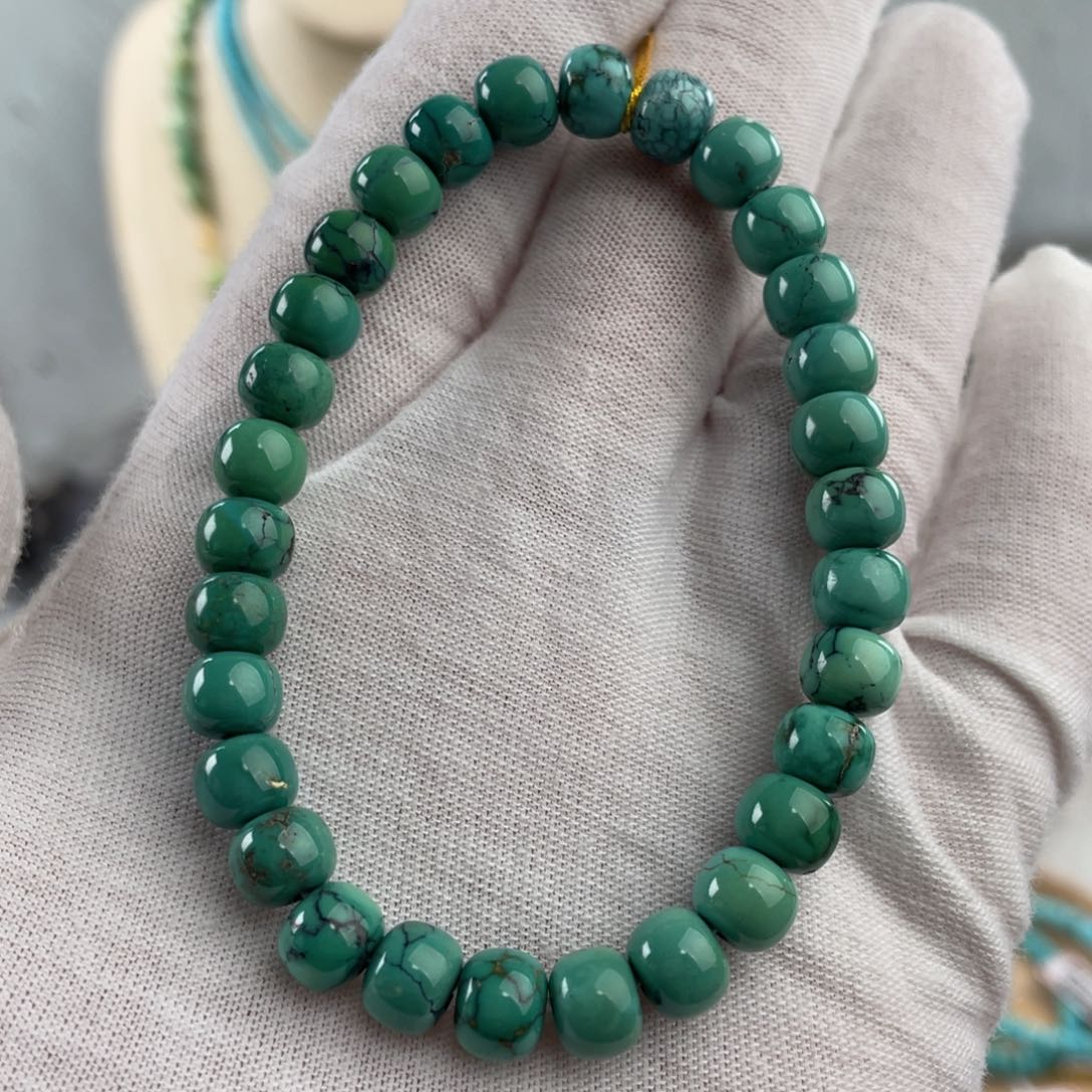 绿松石手链未镶嵌高瓷玉化手串卡7+