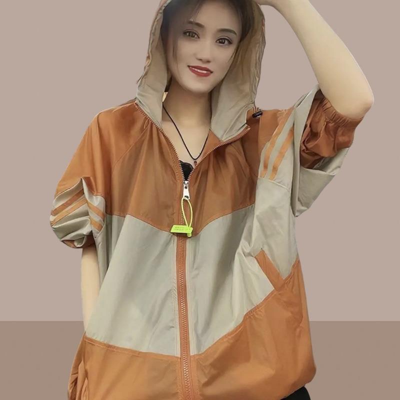 2024夏新款防晒衣女士户外透气百搭薄款防晒服开衫短外套宽松大码