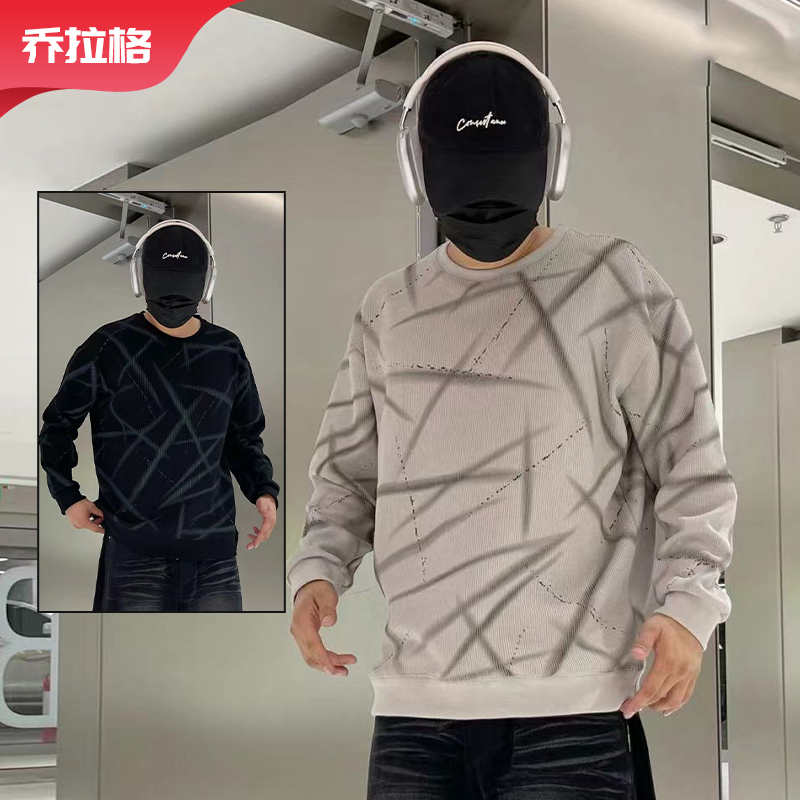 【圆领印花卫衣】乔拉格大码秋季新款宽松休闲运动百搭亲肤胖哥
