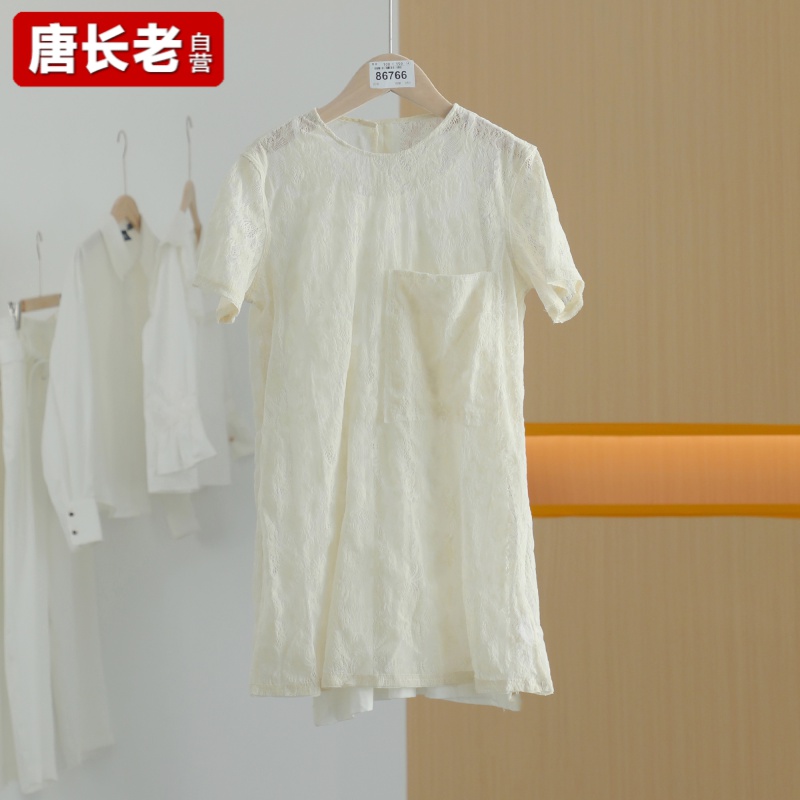 【半价q仓-唐长老自营】货号86766童装新款短袖蕾丝连衣裙套装JTZ