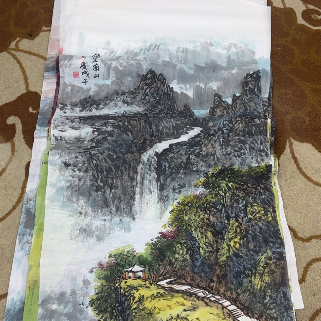 国画崔广成四尺山水艺
