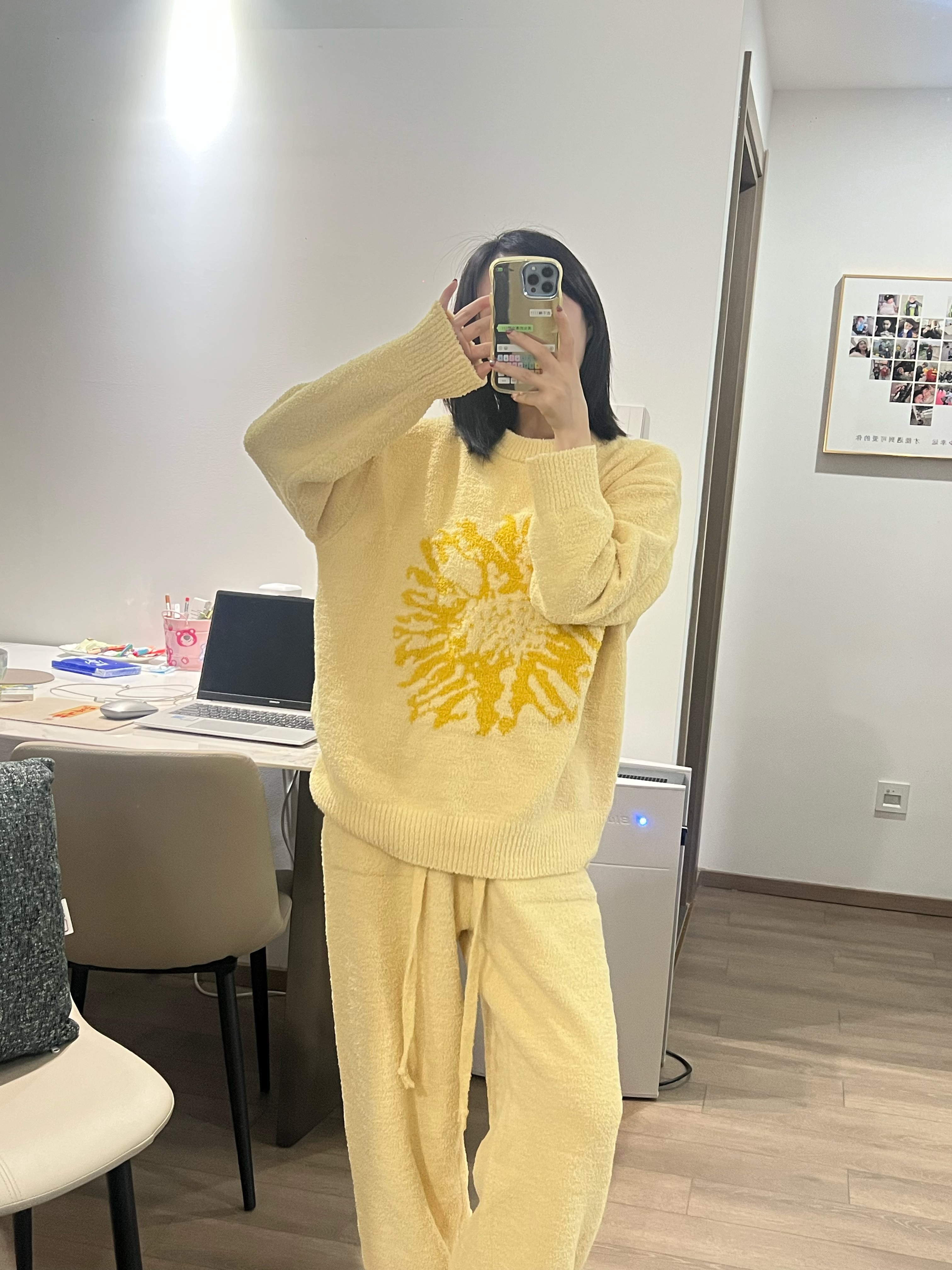 半边绒2025新款加绒加厚家居服秋冬保暖睡衣套装1241