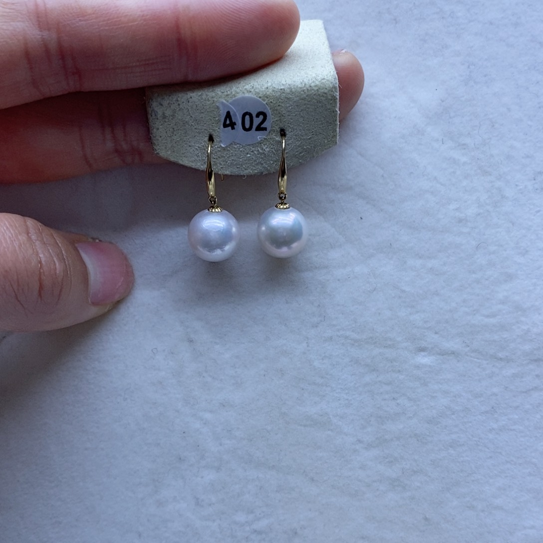 淡水珍珠耳饰18K金镶嵌402