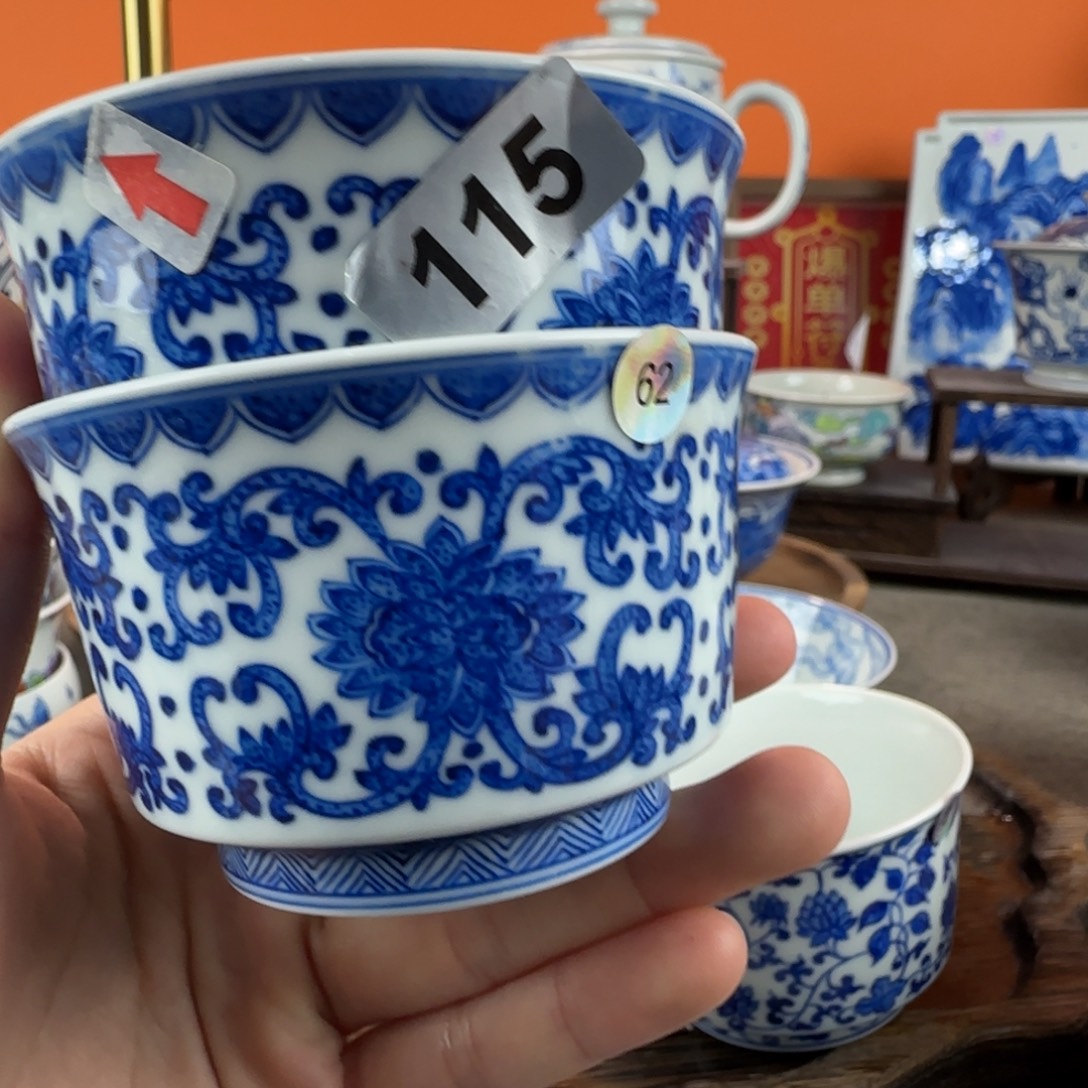 白***鸟瓷片景德镇手绘青花瓷器11562