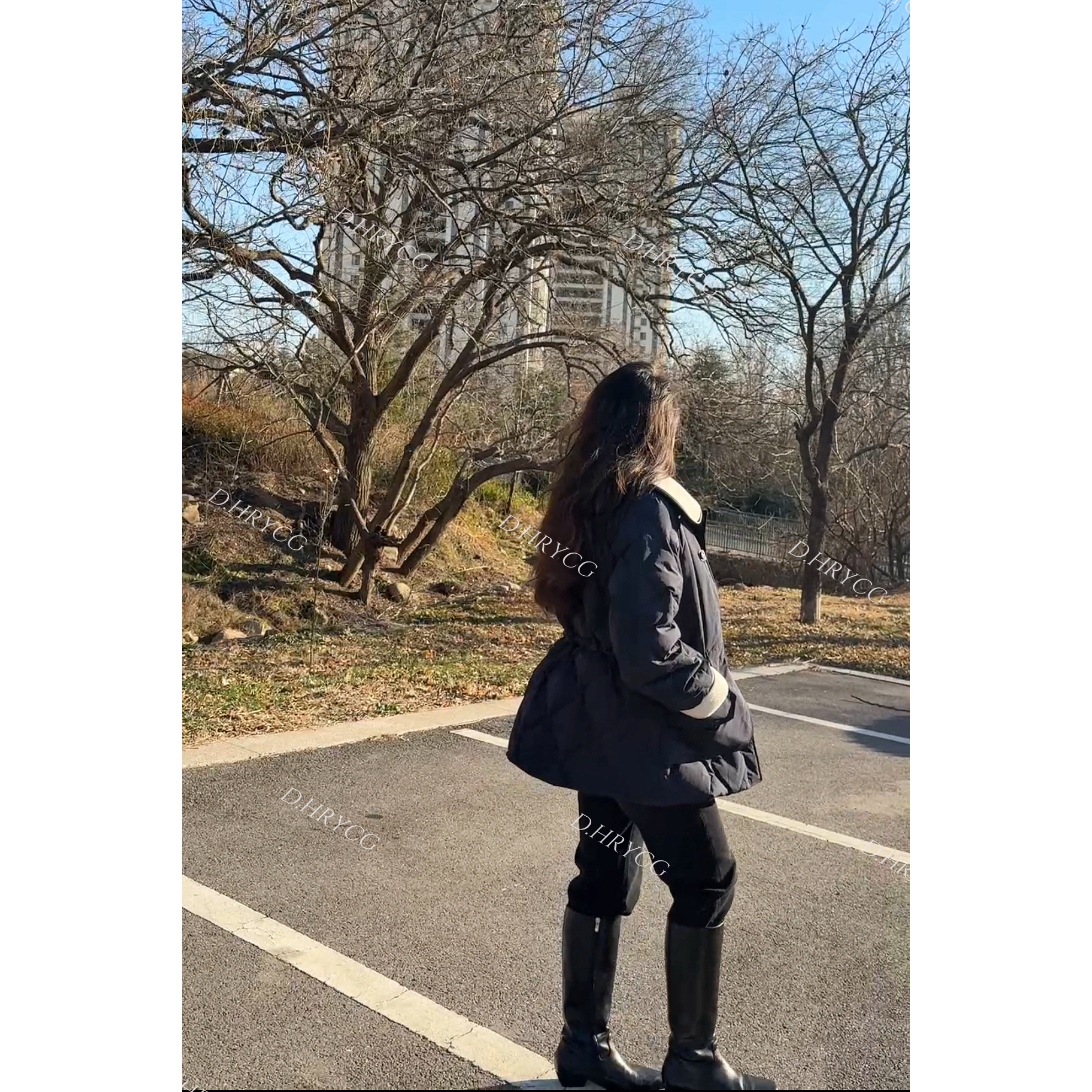 D.HRYCG【段段】品牌同源一手长收腰90白鸭绒羽绒服