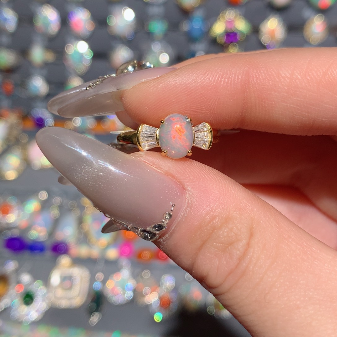 欧泊福利戒指w银S925镶嵌