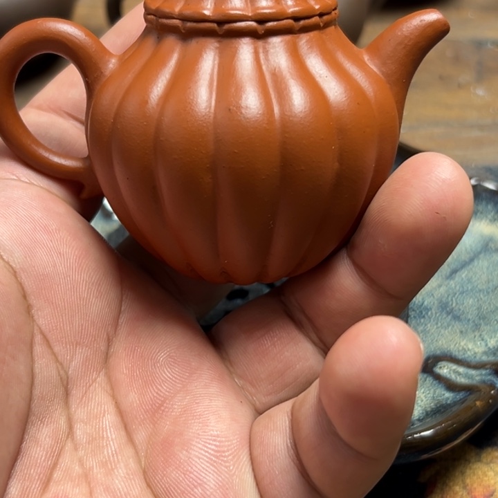 紫砂茶案觉*朱泥菊瓣
