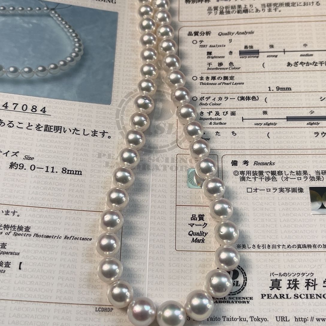 海水珍珠颈饰银S925镶嵌澳白凤凰sk9-11.8大证