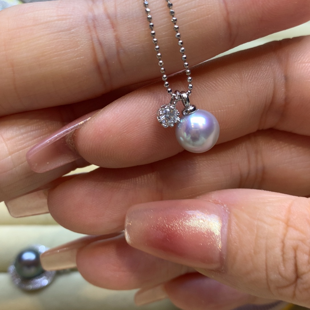 颈饰银S925镶嵌海水珍珠