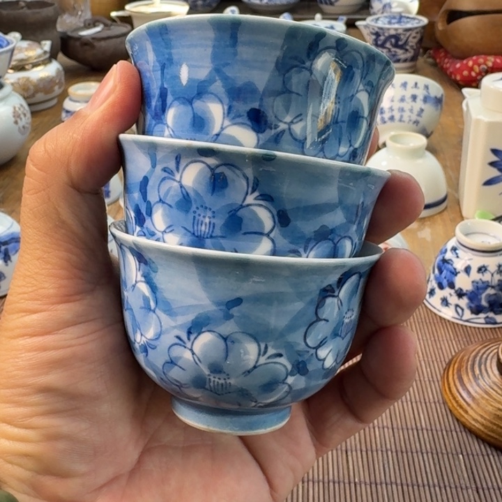 瓷片青花瓷器杯子茶具