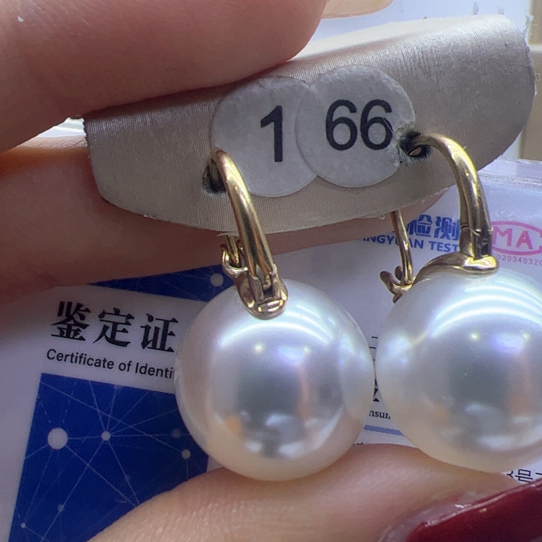 淡水珍珠耳饰18K金镶嵌