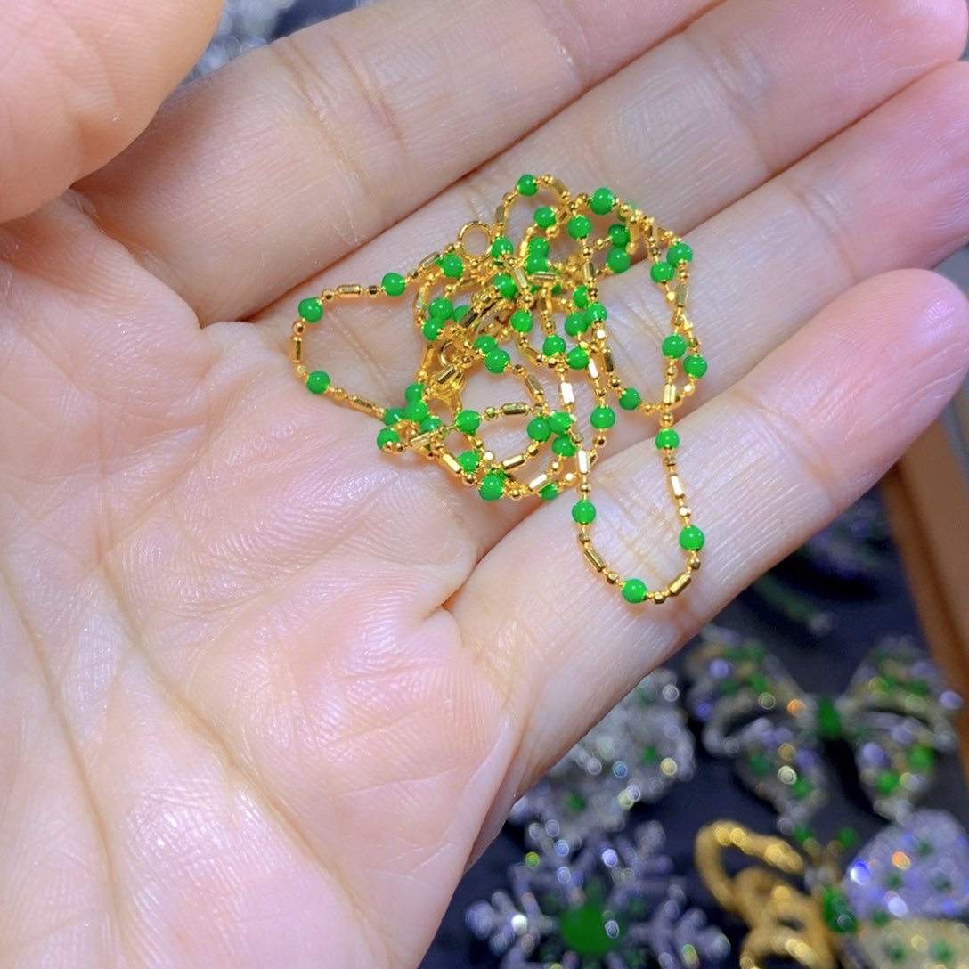 翡翠颈饰银S925镶嵌多样性发其一