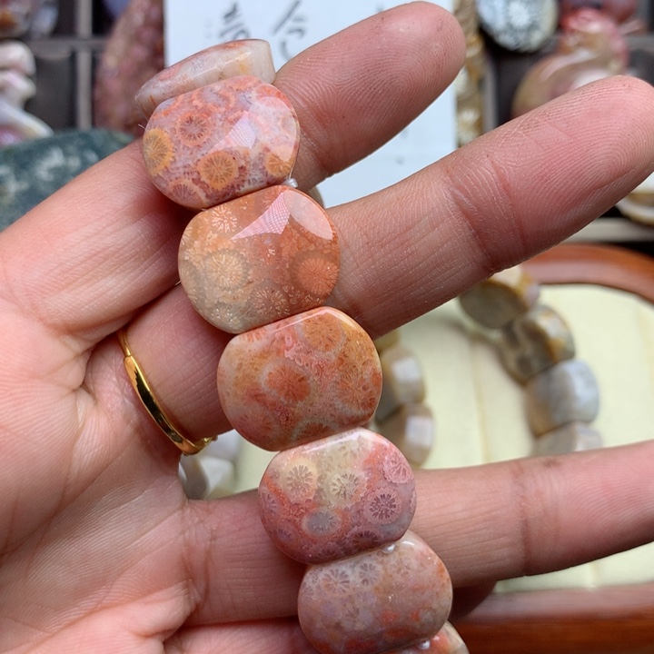 硅化珊瑚（珊瑚玉）颈饰未镶嵌