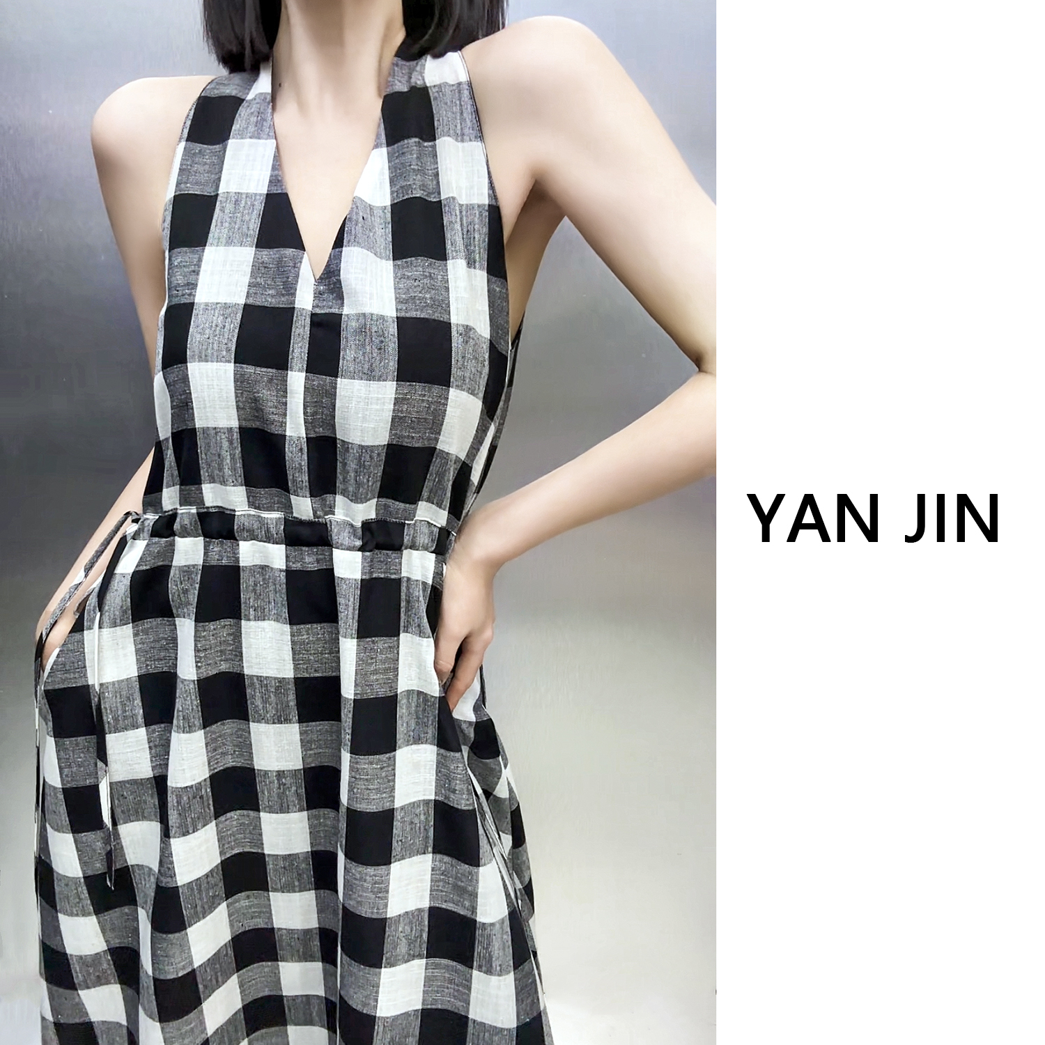 【叙归】时尚 遮肉显瘦气质长款 连衣裙