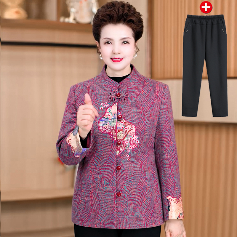 老年人春装女奶奶外套2025新款中老年妈妈秋冬上衣老太太老人衣服