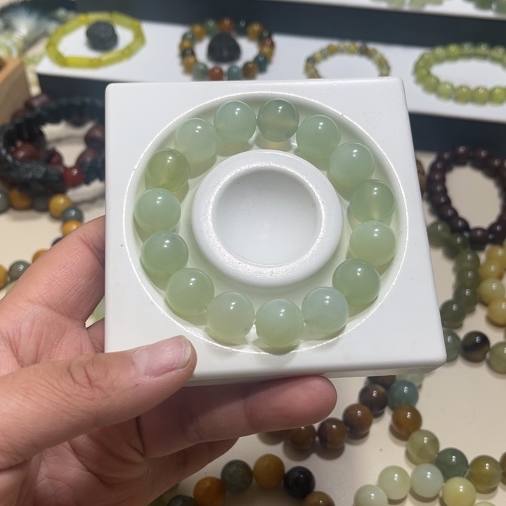蛇纹石玉未镶嵌手链卡14