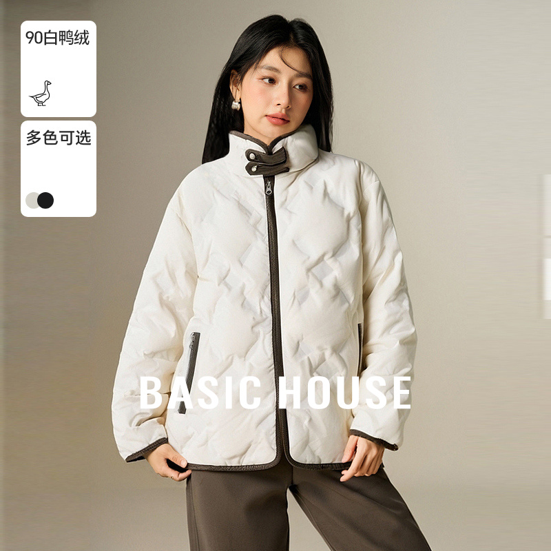 Basic House/百家好冬季保暖白鸭绒短款好羽绒服外套-B0624E58372