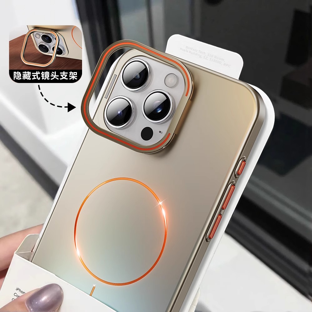磁吸金属镜框支架适用iPhone16pro苹果手机壳16ProMax新款防指纹