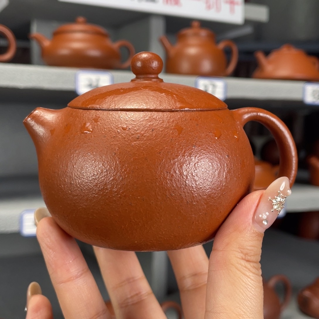 茶壶紫砂小***食朱泥全手170毫升