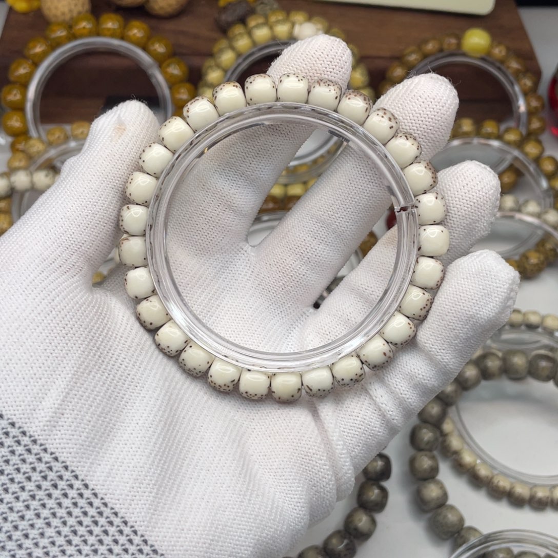 星月菩提手串暴*蔗8×7河豚石玉料毕业A19