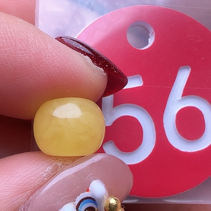 蜜蜡裸石未镶嵌花粉10m m