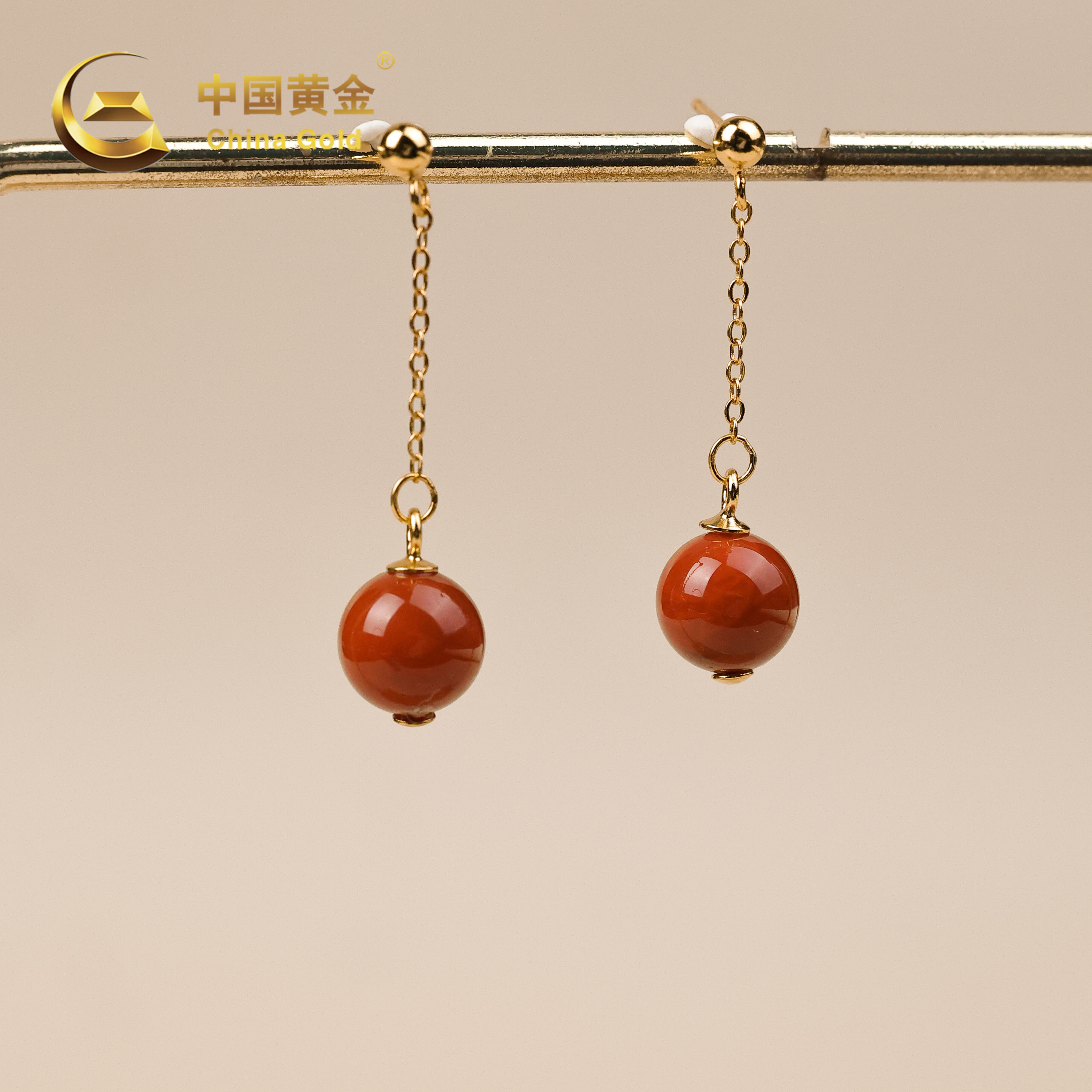 【中国黄金】运恛 | 南红*耳饰*S925银镶嵌-R1610-臻