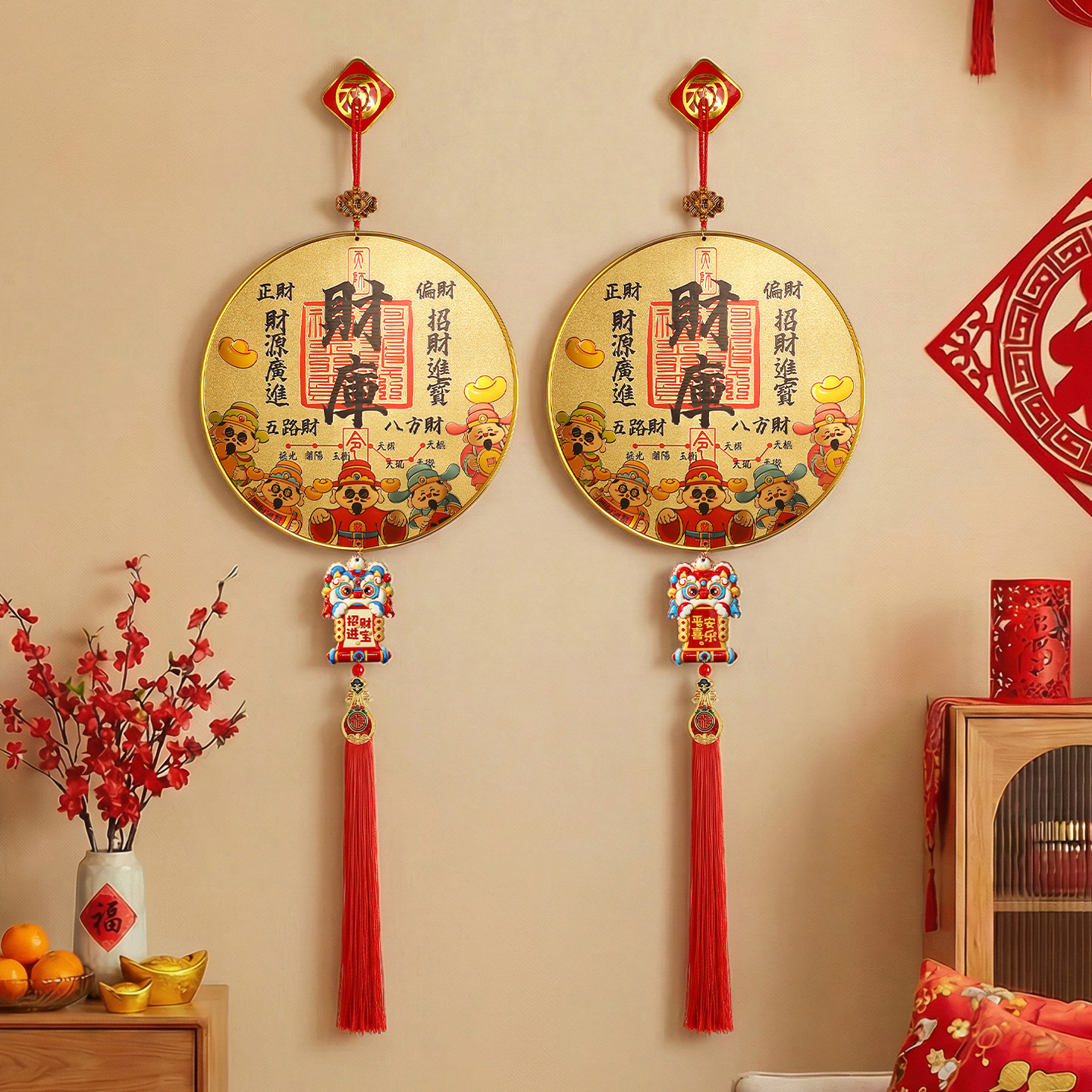 2026马年新款财库挂件新年客厅春节挂饰背景墙入户门装饰布置用品