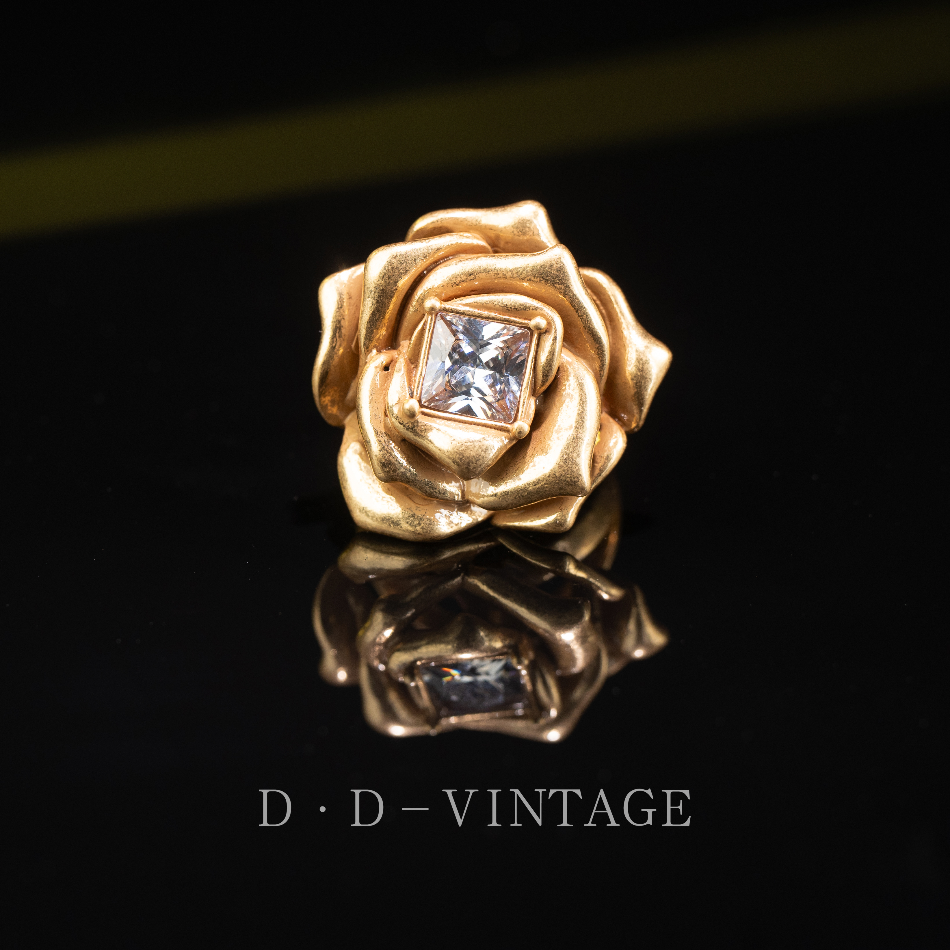 铜合金仿水晶耳饰 耳钉时尚镶嵌气质2099E玫瑰花