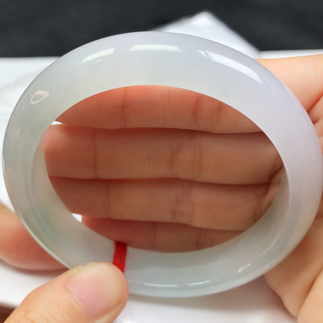 未镶嵌手镯翡翠56.8圈口白月光710