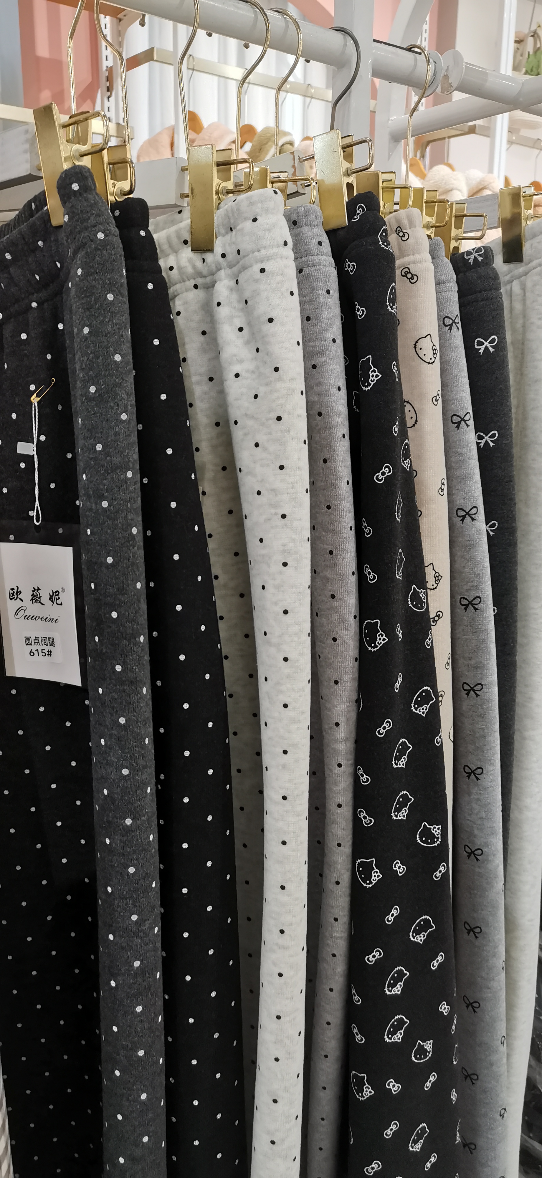 碎花印花厚款磨毛波点秋冬短裤运动休闲裤时尚长裤