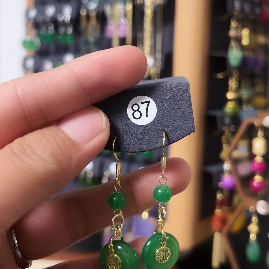 锆石纯铜925银耳饰