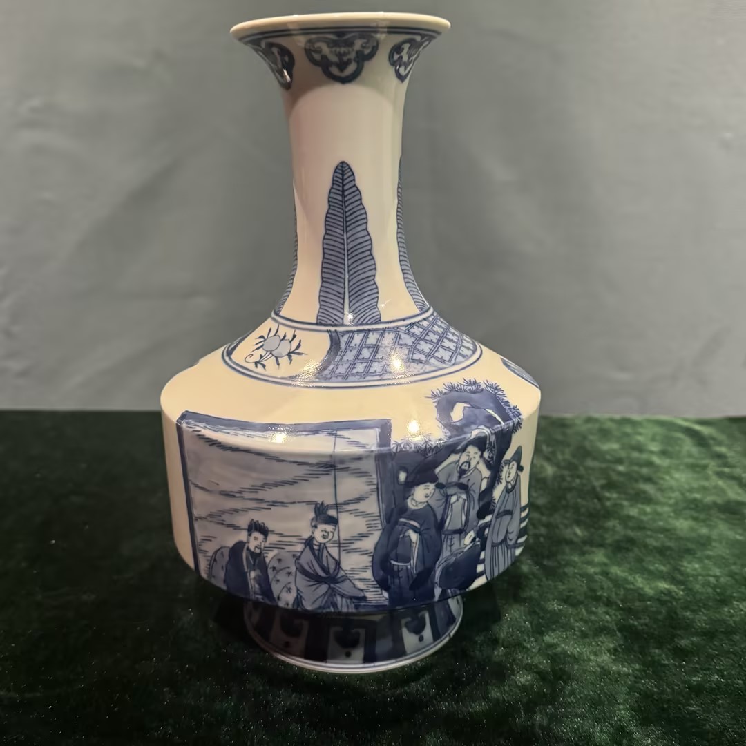 青花芭蕉人物故事赏瓶单只QH-092136