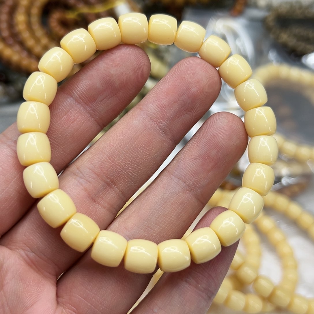 驼骨手串/手链105黄驼骨单圈9×8直切有粽裂