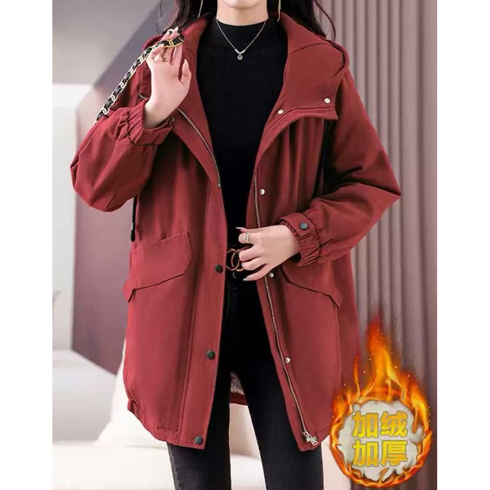 0617 款号2507加绒派克服外套女冬季新款爆款洋气时尚连帽8238