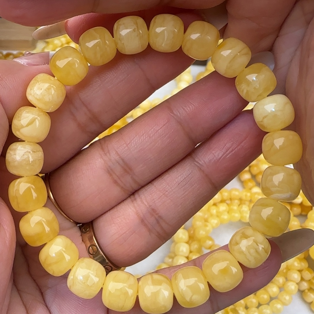 蜜蜡未镶嵌手链虎皮妖花老型手串