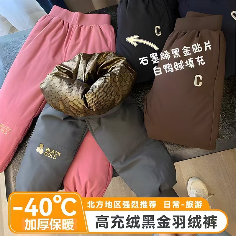 儿童羽绒裤冬季加厚外贸尾单外套大童韩版童装冬装男童女童防寒服