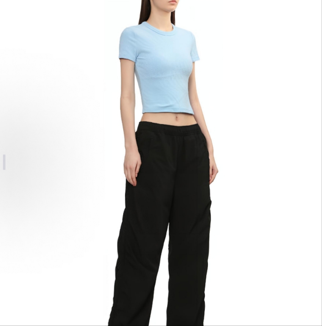 99新 ALEXANDER WANG 娜娜活动  提花字母短袖  蓝色