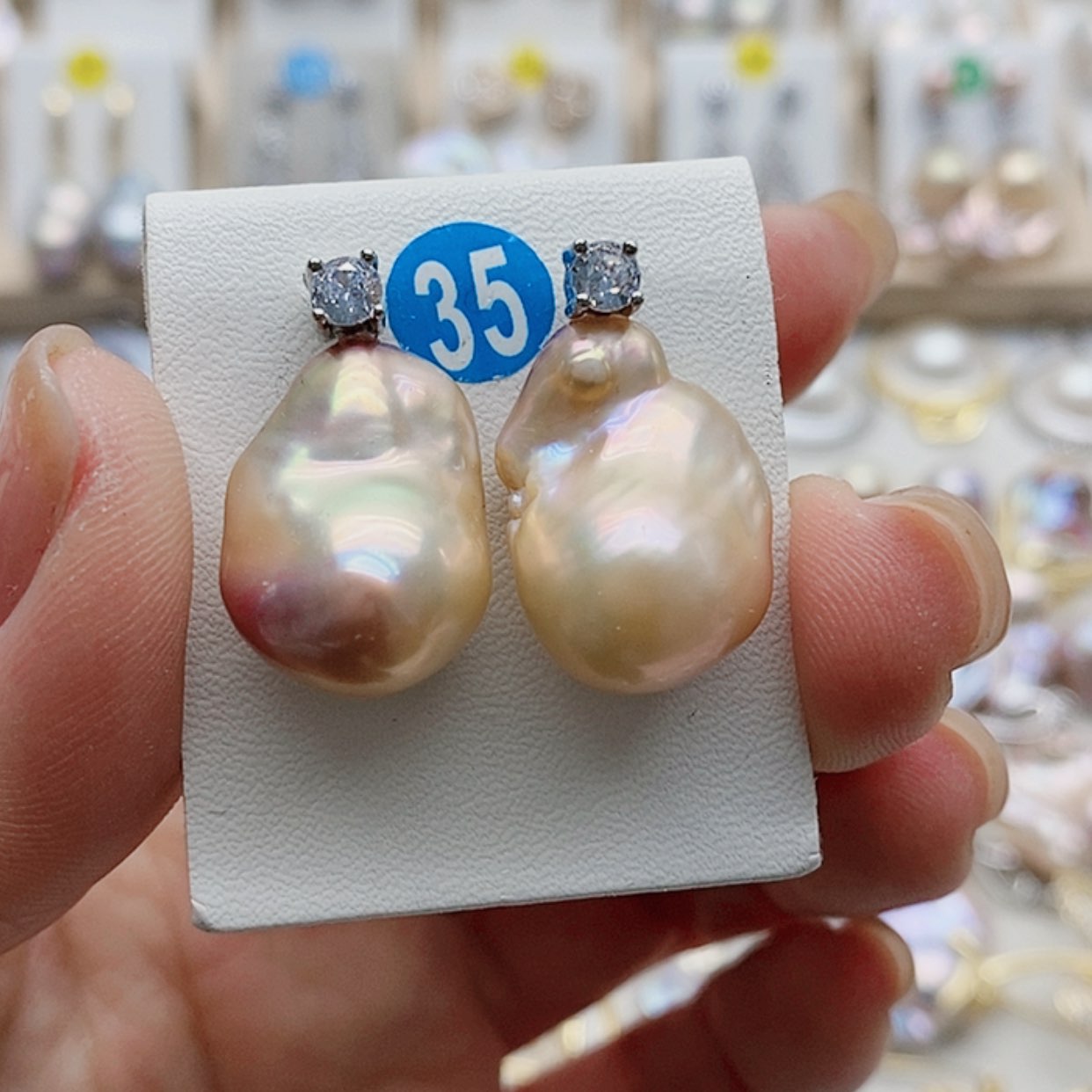 【闪购商品】淡水珍珠耳饰银S925镶嵌