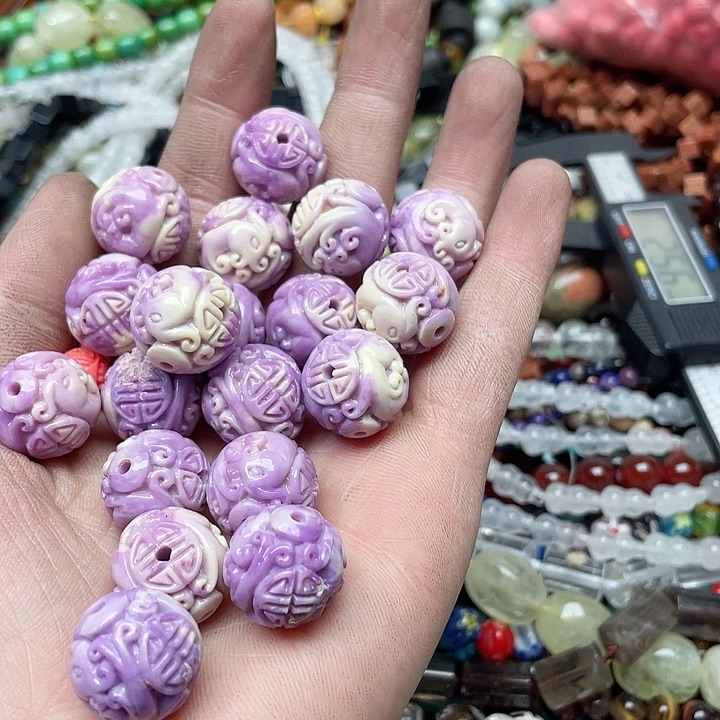 玛瑙/玉髓珠宝半成品合金10个18mm粉压