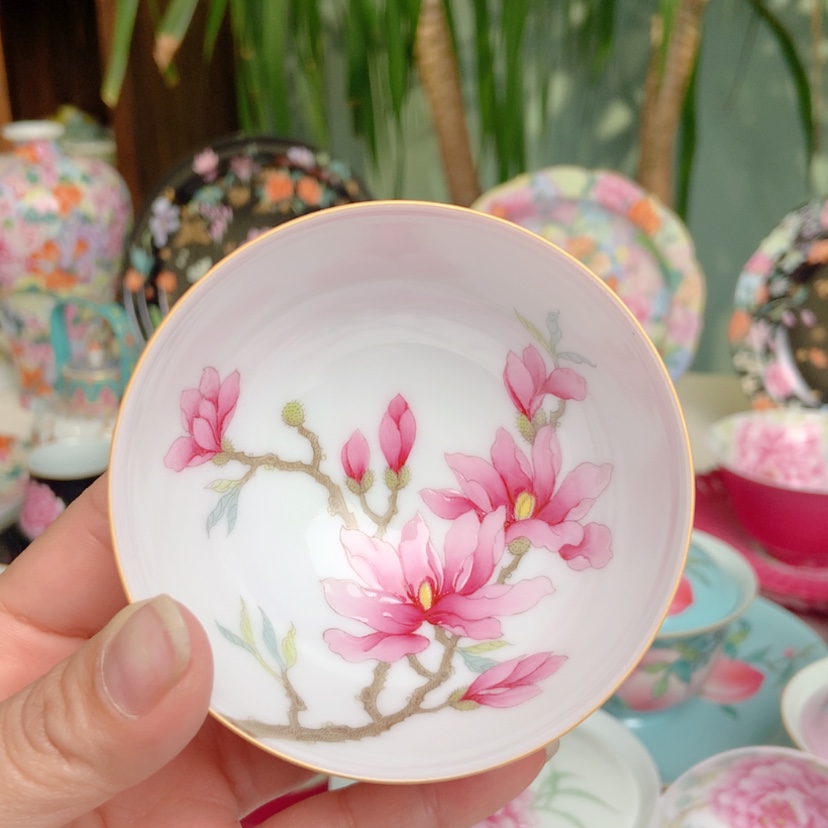 【闪购商品】胭脂红渐变杯子景德镇