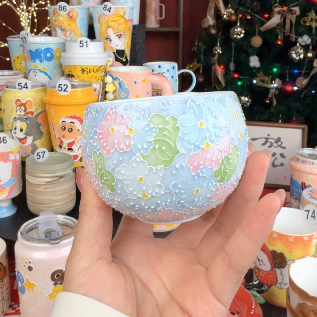 卡***主陶景德镇手绘高温釉下彩玉泥