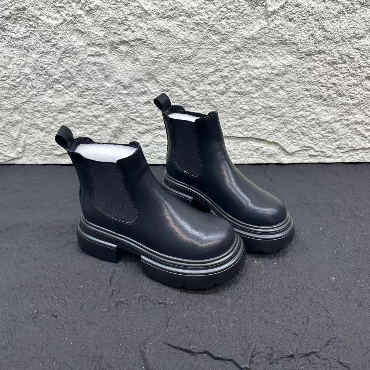 冬季新款韩版百搭时尚女士烟管靴厚底增高瘦瘦靴子 X 检 6923