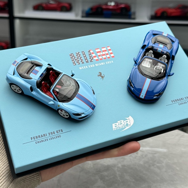 BBR 1:43 迈亚密2024 SF-24 & 296 GTS特别版双车套收藏品摆件