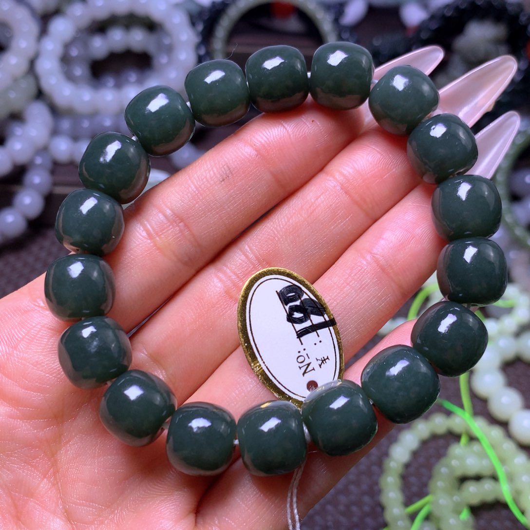 和田玉未镶嵌手串卡12