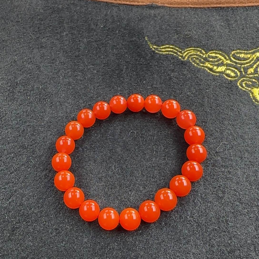 南红玛瑙福利款9mm柿子红单圈未镶嵌