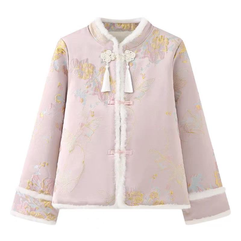 cz子母依新中式盘扣国风绣花加绒外套24105HKF397T